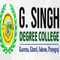 G Singh Degree College logo