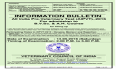 All India Pre-Veterinary Test (AIPVT)â€“2016