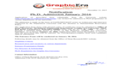 Ph.D. Course Admission Notification