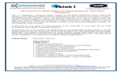 Advanced Post Graduate Diploma in Clinical Research and Data Management