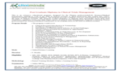 Post Graduate Diploma in Clinical Trials Management