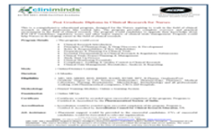 Post Graduate Diploma in Clinical Research for Nurses