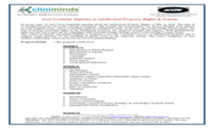 Post Graduate Diploma in Intellectual Property Rights & Patents