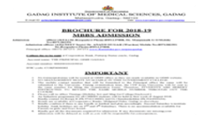 MBBS Admission Brochure 2018-19