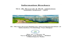 M.S. (By Research) & Ph.D. Admissions