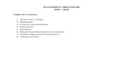 Placement Brochure