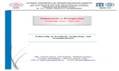 Fellowship in Paediatric Nephrology and Transplantation Admission Prospectus 2023