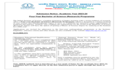 BSc Admission Notice