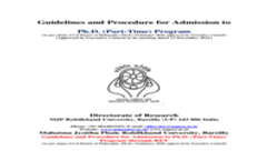 MJPRU Ph.D Part Time Fees Brochure