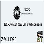 JEXPO Result 2023 Out webscte co in