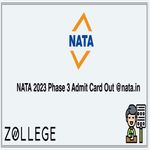 NATA 2023 Phase 3 Admit Card Out nata in