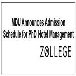 MDU Announces Admission Schedule for PhD Hotel Management