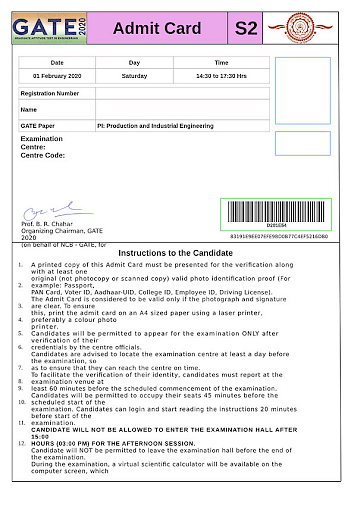 GATE 2024 Admit Card (Out): Steps To Download Admit Card, Exam Day ...