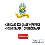 ICSE Board Class 10 Physics Science Paper 1 Question Paper 2026 with Solutions