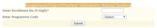 checking assignment status ignou