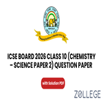 ICSE Board Class 10 Chemistry Science Paper 2 2026 Question Paper with Solution PDF