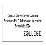Central University of Jammu Releases PhD Admission Interview Schedule 2024