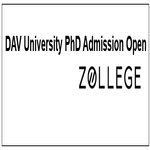 DAV University PhD Admission Open