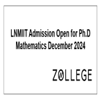 LNMIIT Admission Open for PhD Mathematics December 2024