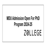MDU Admission Open For PhD Program 2024 25