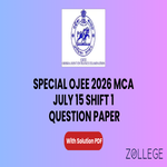 Special OJEE 2026 MCA July 15 Shift 1 Question Paper with Solution PDF