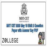 MHT CET 2023 May 16 Shift 2 Question Paper with Answer Key PDF
