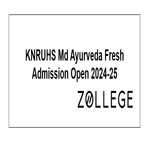 KNRUHS Md Ayurveda Fresh Admission Open 2024 25