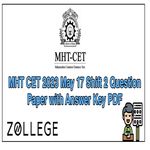 MHT CET 2023 May 17 Shift 2 Question Paper with Answer Key PDF