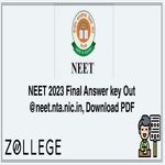 NEET 2023 Final Answer key Out neet nta nic in Download PDF