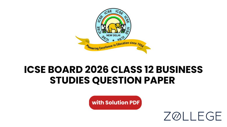 ICSE Board Class 12 Business Studies 2026 Question Paper with Solution PDF