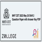MHT CET 2023 May 20 Shift 2 Question Paper with Answer Key PDF