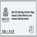 MHT CET 2023 May 20 Shift 2 Paper Analysis Check Difficulty Level Answers Marking Scheme