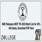 NBE Releases NEET PG 2024 Merit List for 50 AIQ Seats