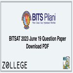 BITSAT 2023 June 19 Question Paper Download PDF