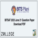 BITSAT 2023 June 21 Question Paper Download PDF