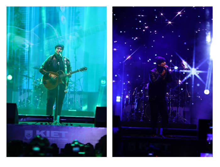 artist performing song in kiet stage