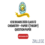 ICSE Class 12 Chemistry Question Paper 2026 With Solution PDF