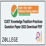 CUET Knowledge Tradition Practices Question Paper 2023 Download PDF
