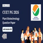 CUET PG 2026 Plant Biotechnology Question Paper with Solution Pdf