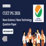 CUET PG 2026 Nano Science Question Paper with Solution Pdf