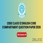 CBSE Class 12 English Core Compartment Question Paper 2026 with Solution PDF