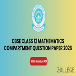 CBSE Class 12 Mathematics Compartment Question Paper 2026 with Solution PDF