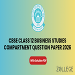 CBSE Class 12 Business Studies Compartment Question Paper 2026 with Solution PDF