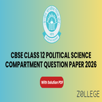 CBSE Class 12 Political Science Compartment Question Paper 2026 with Solution PDF