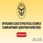 UP Board Class 12 Political Science Compartment Question Paper 2026 with Solution PDF