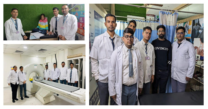 students of 3rd and 4th year studying BPT