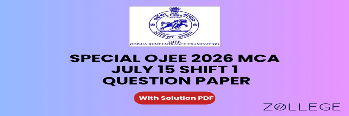 Special OJEE 2026 MCA July 15 Shift 1 Question Paper with Solution PDF