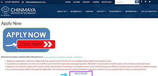 apply button for admission in ChiTech