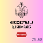 KLEE 2026 LLB 3Â Year Question Paper with Solution PDF