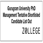 Gurugram University PhD Management Tentative Shortlisted Candidate List Out